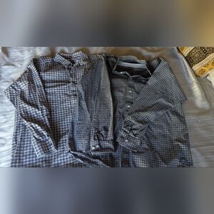 Ariat Pro Stretch Men's Blue Plaid Shirt Size XL Set Of 2